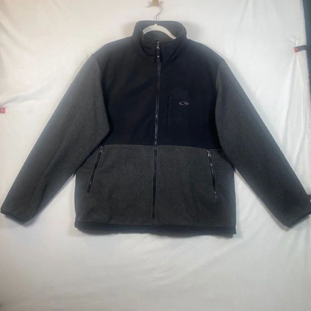 Champion C9 Black/Gray Fleece & Nylon Full-Zip Jacket – Size L